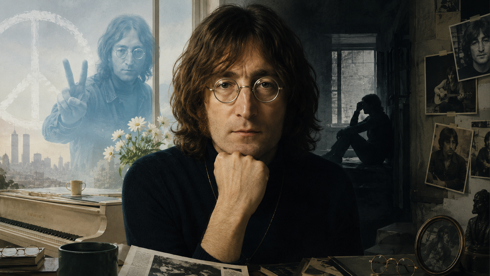 John Lennon v nostalgicky laděném portrétu s kontrastem veřejné a soukromé tváře