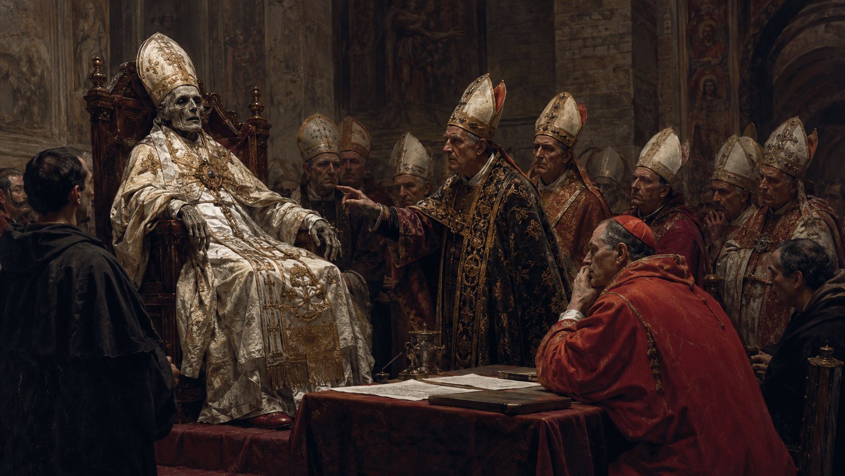 Kadáverový synod s mrtvým papežem Formosem na trůnu