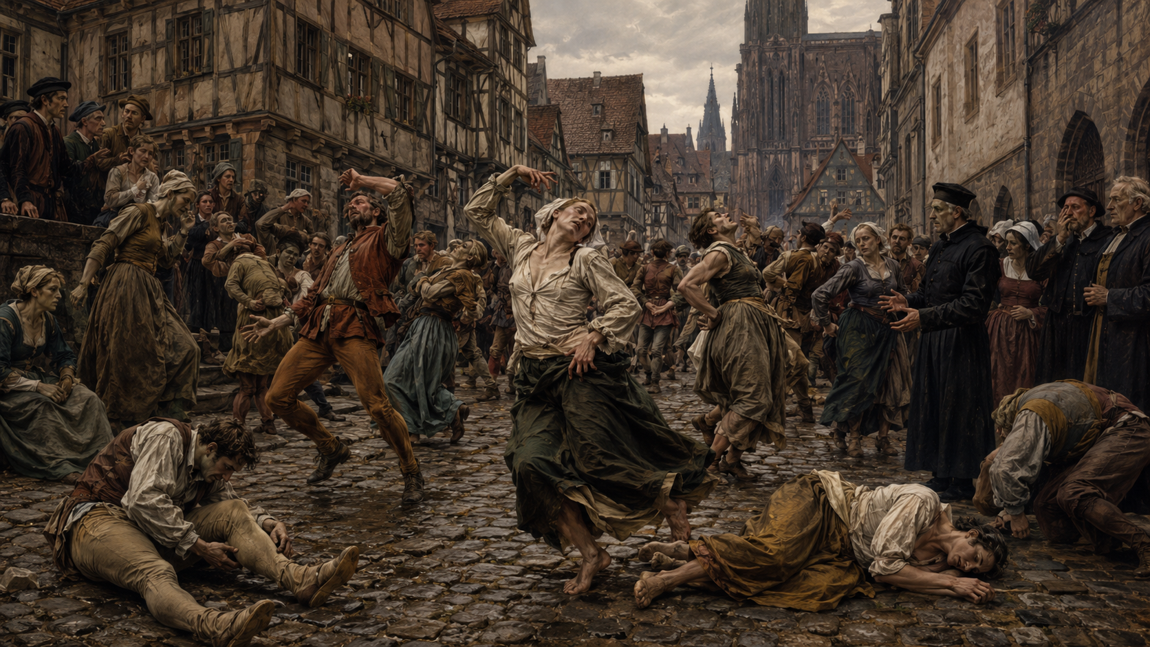 Taneční mánie v ulicích Štrasburku roku 1518